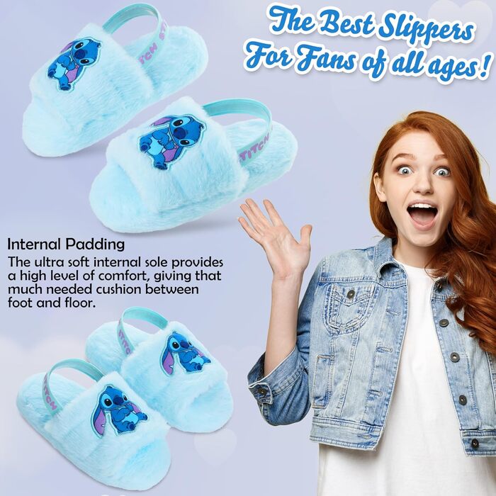 Тапочки до дому Disney Stitch для жінок, блакитні, розмір 36 EU