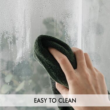 Шторка для душу MIULEE 180x210 см прозора з антигрибковим покриттям, пластикова, водонепроникна, з магнітними вагами, швидковисихаюча, з 12 кільцями, для ванни, 1 шт.