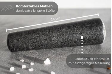 Гранітний ступка з товчником BERGART - ступка з високоякісного граніту, довговічна, для трав, спецій та песто