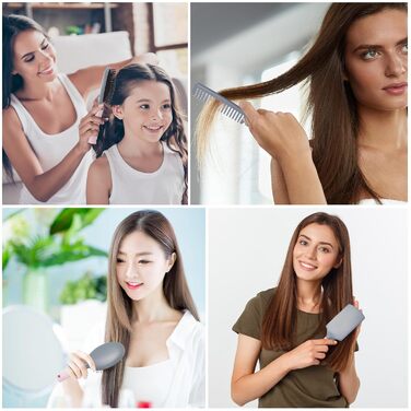 Набір гребінців для волосся 5 шт. Масажні гребінці, гребінці для розслаблення, щітки з щетиною, антистатичні гребінці для волосся, стилістичні гребінці для жінок, чоловіків, дітей - для мокрого та сухого волосся (рожевий)
