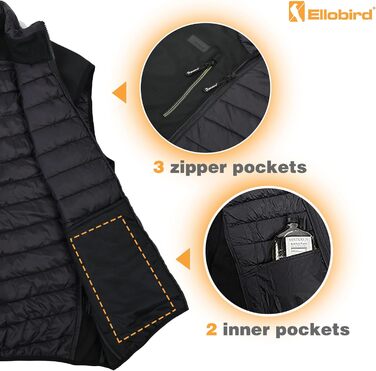 Легка баффер-застібка Ellobird для чоловіків: робота, походи, відпочинок, зима, бавовна, чорний колір, розмір M