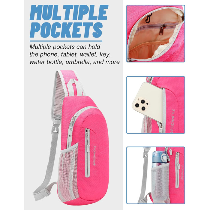 Сумка через плече для чоловіків та жінок, слинг-сумка, водонепроникна сумка через плече для подорожей, прогулянок, активного відпочинку, кросбоді-сумка, нагрудна сумка, спортивна сумка