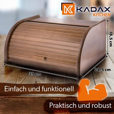 Браунний брудна коробка KADAX з високоякісного дерева з ролетним кришкою для тривалої свіжості