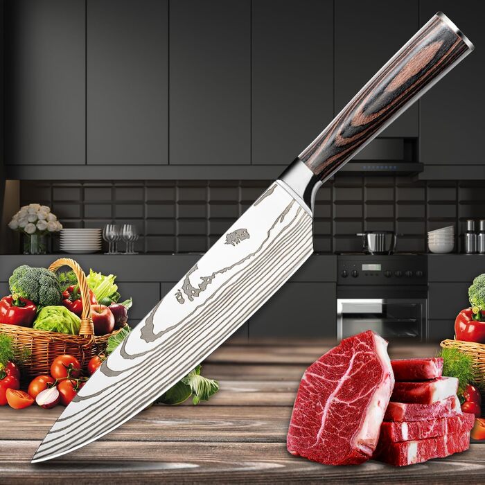 Ніж кухонний професійний Noa Home Deco з нержавіючої сталі, універсальний, 20 см