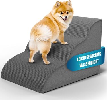 Сходинка для собак Nuraya: 3 сходинки, 40 см, з антиковзким покриттям. Підходить для маленьких собак та котів. Зручна та миється.