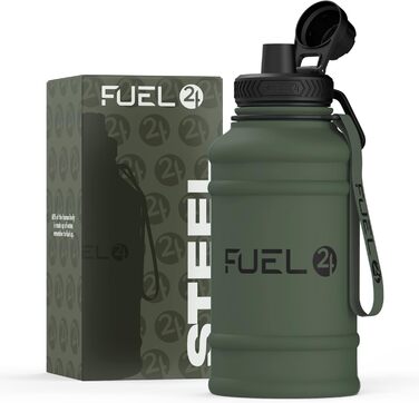 Extra Stark Stainless Steel Metal Water Bottle 1.3L & 2.2L - Leak-Proof & BPA-Free Stainless Steel Water Bottle - Robust Water Bottle Gym, Sports Stainless Steel Water Jug for Adults (1300 ml, Green)