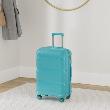 Набір валіз з твердого пластику: середній, великий, extra large, з TSA-замком, 4 колеса, поліпропілен, бірюзово-зелений