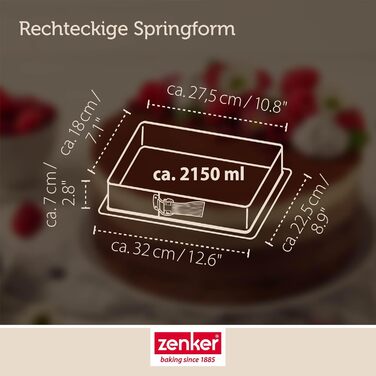 Форма для випічки Zenker Creme Noir прямокутна роз'ємна 27.5x17x7 см з антипригарним покриттям