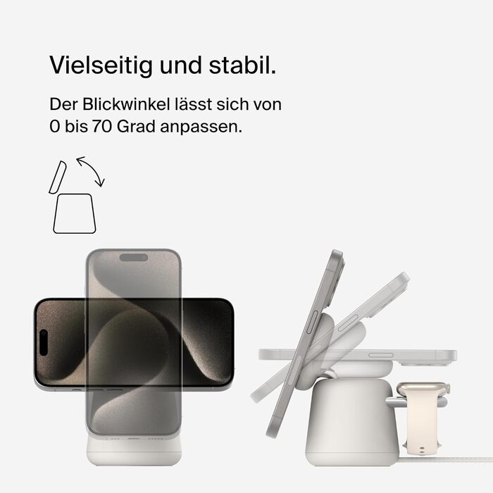 Беспроводная зарядная станция Belkin BoostCharge Pro 2-в-1 Qi2 15W MagSafe для iPhone, Apple Watch, AirPods (пісочний)