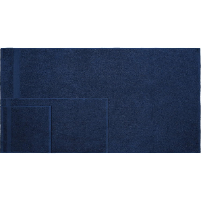 Набір махрових рушників для ванни American Bath Towels з 100% бавовни, ультрам'які та гігроскопічні, 6 предметів (2 банні, 2 для рук, 2 маленькі), темно-синій, XL