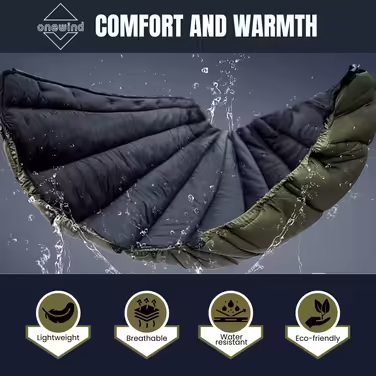 Onewind Hammock Underquilt, Full Length Underquilt with Insulation for Hammock Camping, 4 Seasons, Hiking, Backpacking, and Travel. Lightweight and Portable (Od Grün, 7° to 15° 210cm*130cm)