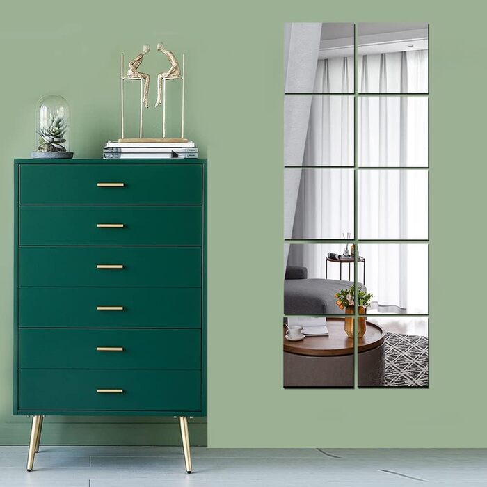 Дзеркало настінне повноекранне, акрилове, без рами, 40 x 100 см. Ідеально для дому, фітнесу та танців