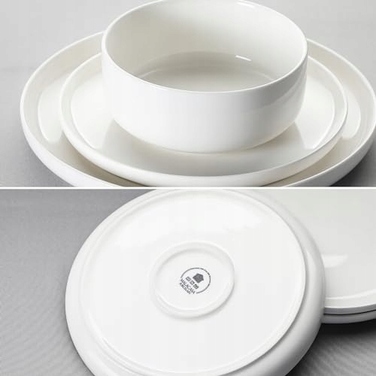 Набір порцелянового посуду MALACASA LUNA на 6 осіб, 18 предметів, білий, сучасний стиль