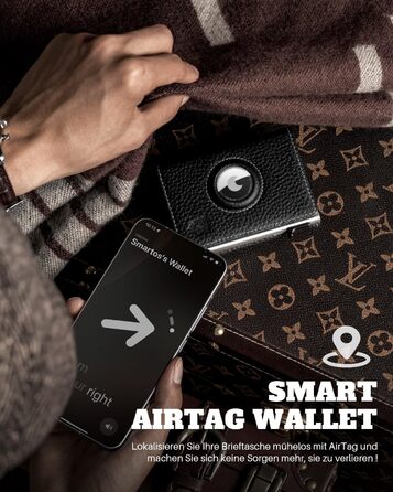 Портмоне DODENSHA® MagSnap для чоловіків з RFID захистом та відділенням для AirTag® I Кредитниця для 10+ карток I Портмоне з монетницею I (Чорний)