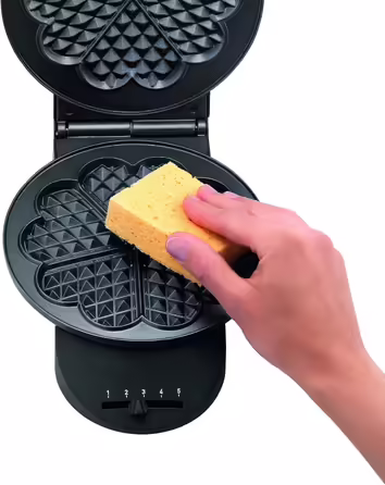 Вафельниця Tefal WM310D для вафель-сердець, антипригарна, регулювання температури, 1000 Вт, чорна