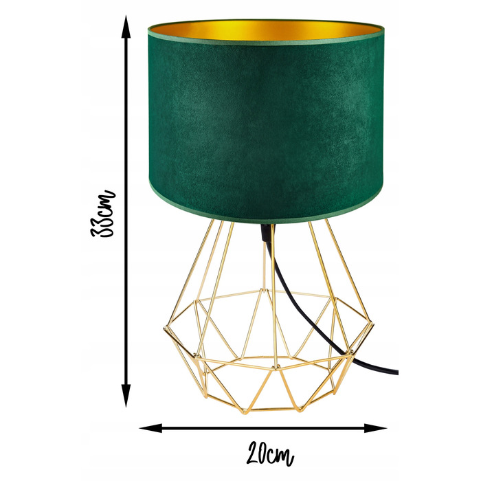 Настільна лампа Glimex Modern, чорний, зелений, жовтий, 60 Вт