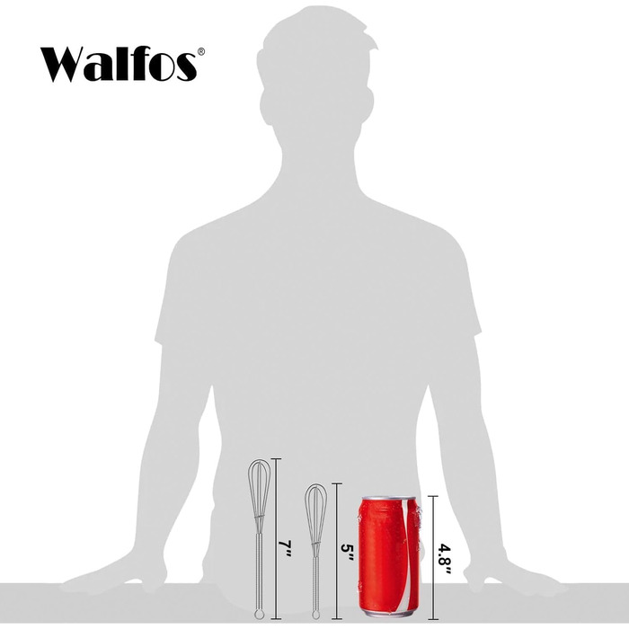 Віночок кухонний Walfos силіконовий (21.6 см, 25.4 см, 30.5 см) + нержавіюча сталь (13 см, 18 см) для збивання та перемішування