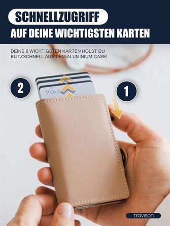 Чоловічий міні-портмонело Travison® SMART з відділенням для монет та купюр, RFID-захистом, картхолдер (темно-бежевий)