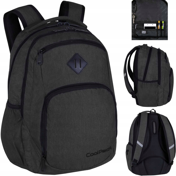 Шкільний багатокомпартментний рюкзак CoolPack, чорний, 30 л