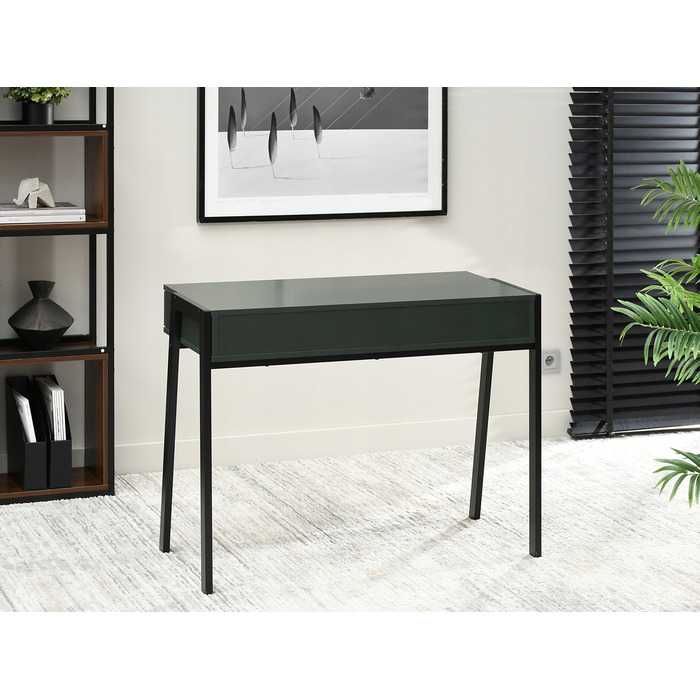 Прямокутний письмовий стіл Mebel-Partner 100 x 45 x 75 см, чорний з зеленим