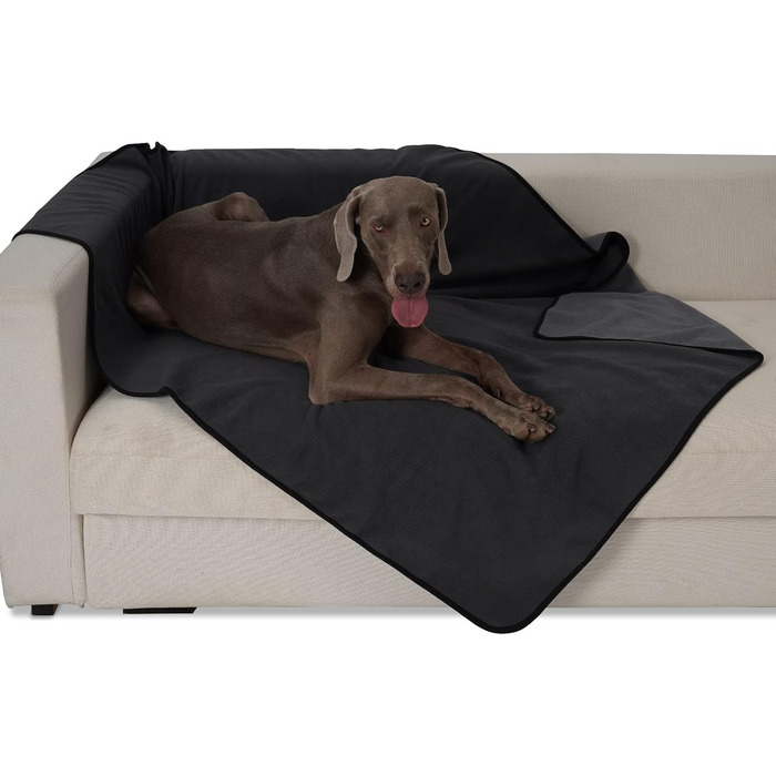 Водонепроникний коврик для собак PETTOM 152x127 см, м'який коврик для великих та маленьких собак, захисний коврик для дивана, ліжка, автокрісла, меблів - прання до 30°C (L, Сірий)