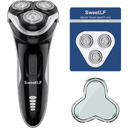 Електричний чоловічий бритва SweetLF SWS7105BK: мокрий/сухий, з тримером, IPX7, LCD-дисплей, 3 змінні насадки