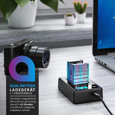 Зарядний пристрій для акумуляторів CSL - 4 слоти AA/AAA NiMH з LCD-дисплеєм, чорний (Тип 2)