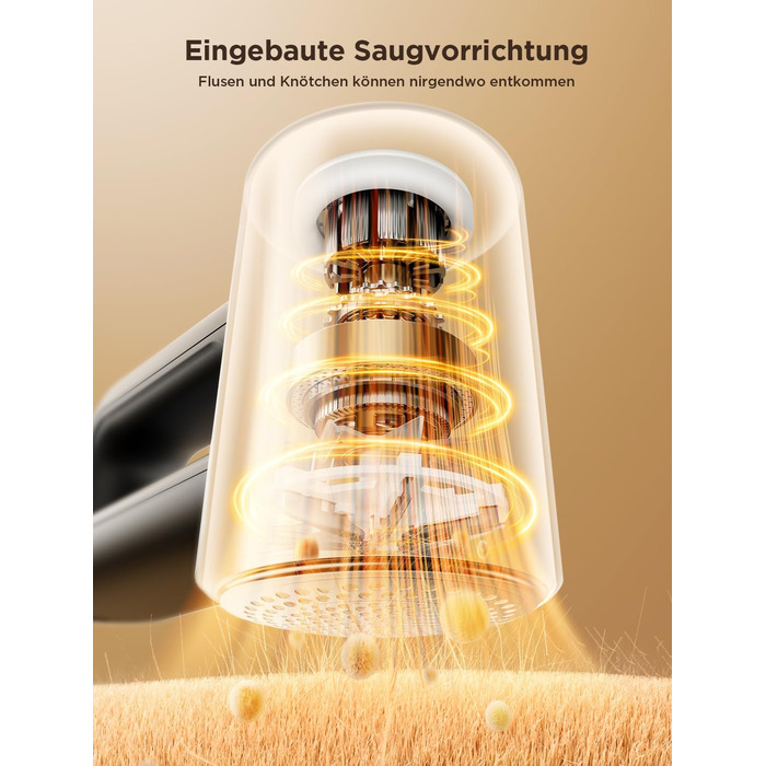 Електричний видальник ворсу 2-в-1 з трьома швидкостями для всіх тканин, з цифровим дисплеєм, 3 леза, USB-C кабель (білий/чорний)