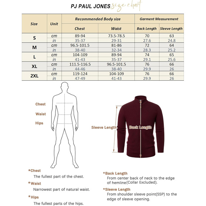Кардиган чоловічий PJ PAUL JONES з блискавкою та стійким коміром, грубий трикотаж, XL, темно-сірий