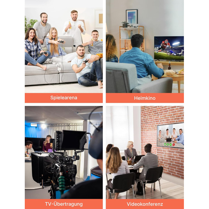 Кабель HDMI 8K JSAUX 5м, HDMI 2.1, Ultra High Speed 48Gbps, 8K@60Hz, 4K@120Hz, eARC, HDR10, HDCP 2.2/2.3, 3D, сумісний з PS5/PS4/X-Box/UHDTV/Blu-ray Player/Монітор, чорний