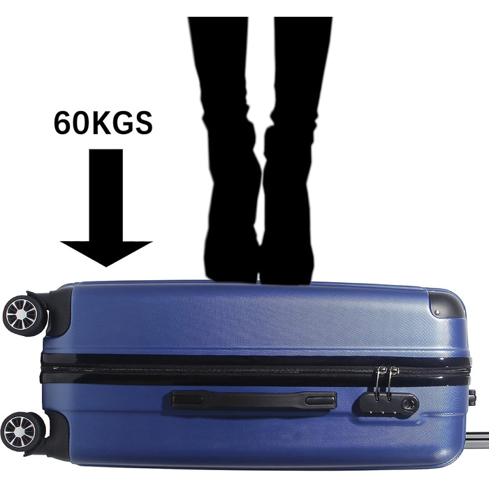 Hippo Carry-on Luggage Suitcase Travel Suitcase with Wheels Trolley Carry-on Trolley Rolling Suitcase Security Lock Airline-compatible Carry-on 4 Wheels ( :37 * 23 * 57c) (Set, Silver)