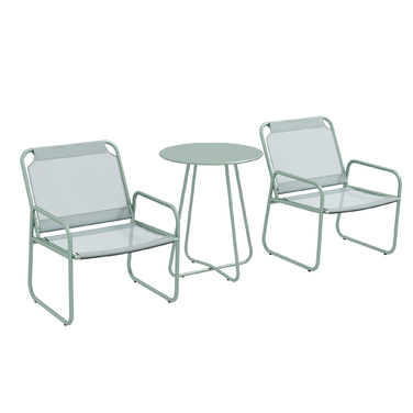 Набір вуличних меблів Outsunny 3tlg Bistro Set для балкона з 1 столом та 2 стільцями, садовий комплект з сітки зеленого кольору для саду та тераси