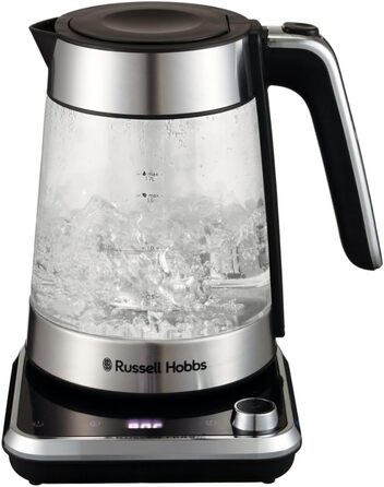 Електричний чайник Russell Hobbs з регулюванням температури та ситом (40-100°C), нержавіюча сталь, 1.7л, 2400W, з функцією підігріву, для дитячого харчування