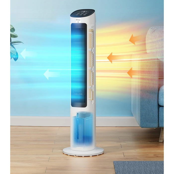 Колонний вентилятор Zilan TOWER FAN COOLER, білий