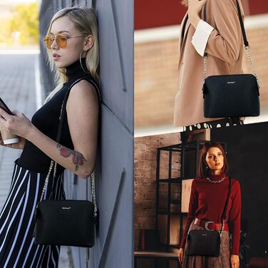 Сумка жіноча TANTOMI через плече: елегантна чорна крос-боді сумка на ланцюжку для вечірок