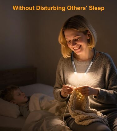 Світлодіодна лампа Gritin для читання на шиї, настільна/нічна, 4 кольори, 5 режимів яскравості, регулювання, захист очей, акумулятор 80 годин, гнучкий кріплення, ергономічне читання для ліжка/в'язання/рукоділля сірого кольору