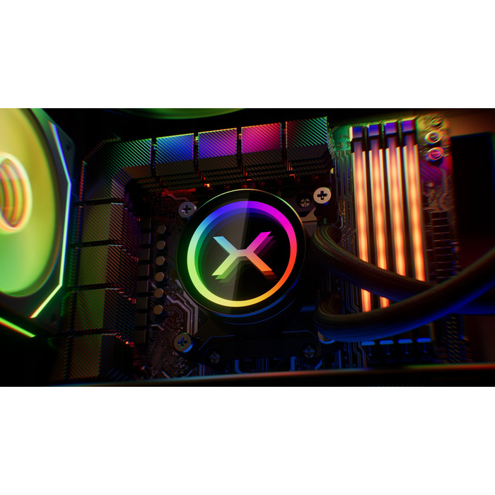 Система водяного охолодження процесора Krux HydroX 240 ARGB, 2x 120мм, 4-pin, Чорна