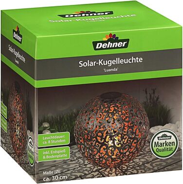 Dehner Solar Globe Luanda, Ø 30 cm, Metal, Silver/Copper