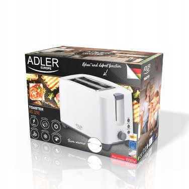 Тостер Adler AD 3216, білий, 1000 Вт