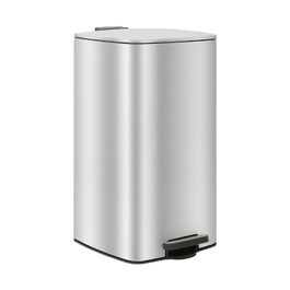 Сміттєвий відро Harbour Housewares на 30л з педаллю, квадратне, нержавіюча сталь (сріблястий/чорний) для кухні