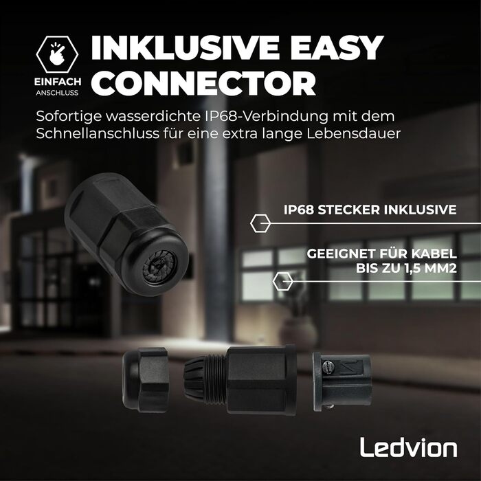 Світлодіодний прожектор Ledvion 100 Вт, 12000 Лм, IP65, 4000K, з швидким підключенням