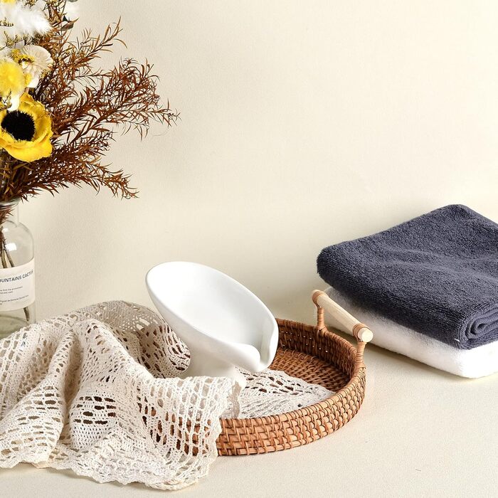 Керамічна мильниця Umlaca з самостійним осушенням, у формі листка, вінтажний дизайн, для кухні, ванної кімнати, душу, білий мармур