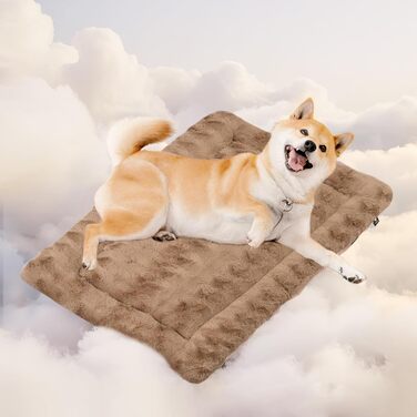 М'яка підстилка для собак Mora Pets: зручна та миюча, 74 x 46 см, коричнева