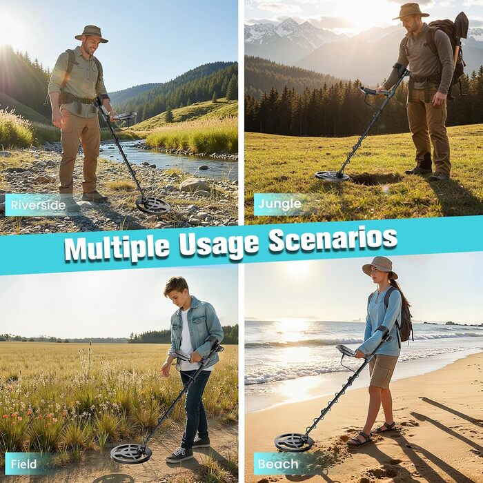 Металодетектор для дорослих та дітей, 5 режимів, професійний, для пошуку золота, IP68, водонепроникний, LCD дисплей, висока чутливість (GT966H)