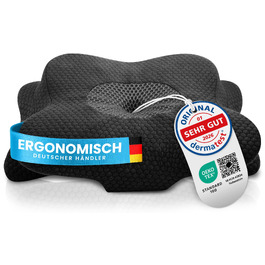 Ортопедична подушка для шиї Gentle North з ефектом пам'яті (Memory Foam), універсальна для будь-якої пози сну, зі знімним чохлом з бамбука, сіра