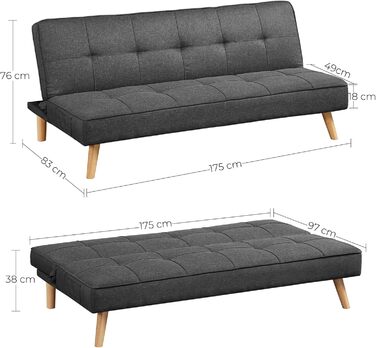 Диван-крісло VASAGLE LCS001P01 для вітальні, рожевий, 3 місця, велюр, 190x82x84 см, сучасний дизайн, легка збірка