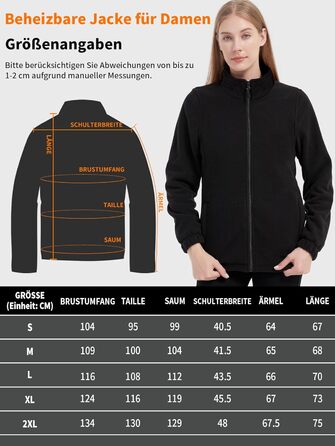 Обогревна куртка для жінок з Powerbank 18400 mAh, 10 зон обігріву, флісова куртка Feece, тепла куртка з акумулятором, зимовий одяг з обігрівом (L)