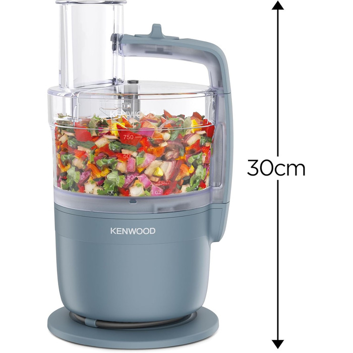 Кухонний комбайн Kenwood MultiPro Go FDP22.130GY, 900 Вт, блакитний, 1.3 л, для нарізки, натирання, подрібнення та замішування тіста