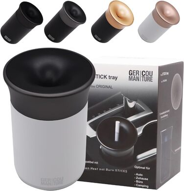 GC German Couture Ashtray Car Ashtray compatible with IQOS ILUMA PRIME TEREA Sticks & Heets Sticks + Glo Hyper Pro Air neo Sticks & for PLOOM Accessories, white/grey