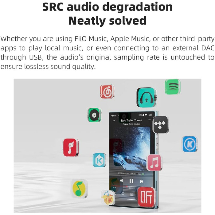FiiO JM21 - портативний цифровий музичний плеєр, аудіоплеєр, чорний
